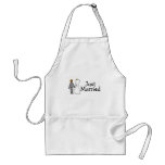 Just Married Bride and Groom aprons