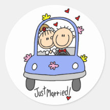 Just Married Bride and Groom T-shirts and Gifts Sticker