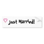"Just Married!" bumper sticker bumper stickers