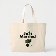Just Married Cash and Chain Canvas Bags
