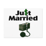 Just Married Cash and Chain postcards