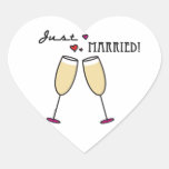 Just Married Champagne Flutes Stickers