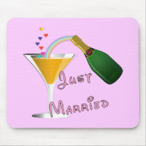 Just Married Champagne Wedding Toast mousepads