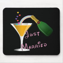 Just Married Champagne Wedding Toast mousepads
