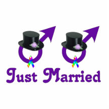 Just Married Formal Gay Male Acrylic Cut Out