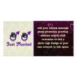 Just Married Formal Gay Male Customized Photo Card