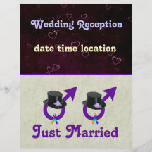Just Married Formal Gay Male Full Color Flyer