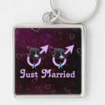 Just Married Formal Gay Male Keychain