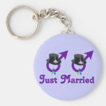 Just Married Formal Gay Male Keychains
