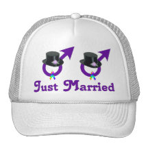 Just Married Formal Gay Male Mesh Hat