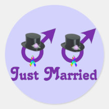 Just Married Formal Gay Male Stickers