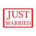 just married icon postcards