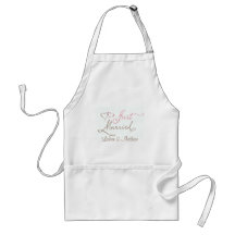 Just Married in chocolate and pink Apron