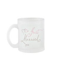 Just Married in chocolate and pink Coffee Mug