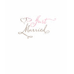 Just Married in chocolate and pink t-shirts
