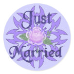 Just Married Lavender Rose stickers