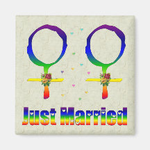 Just Married Lesbians Magnets