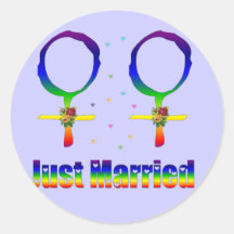 Just Married Lesbians Sticker
