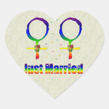 Just Married Lesbians Stickers