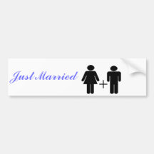 Just Married Novelty Bumper Sticker