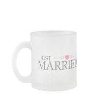 Just Married (Pink Heart Scroll) Coffee Mugs