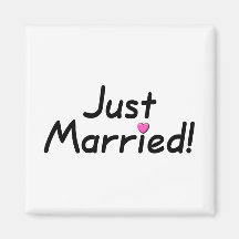 Just Married (Pink Hrt) Magnets