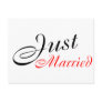 Just Married (Red Blk) Postcard