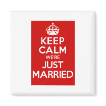 Just Married Red Magnets