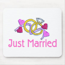Just Married Rings Mousepad
