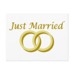 Just Married rings postcards