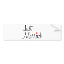 Just Married (Script With Red Heart)