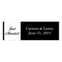 Just Married Small Tag - Black Business Card