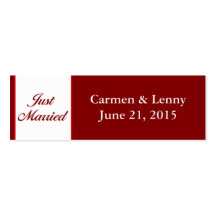 Just Married Small Tag - Cranberry Red Business Card