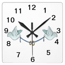 Just  Married Square Wall Clocks