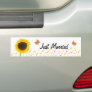 Just Married Sunflower Butterfly BumperSticker