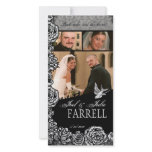 Just Married Tattoo Rose and Swallow Birds photo cards