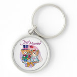 Just Married Teddy Bear Wedding Couple Key Chain