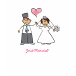 Just Married! Wedding Couple Cute Cartoon T-Shirt