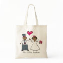 Just Married! Wedding Couple Cute Cartoon Tote Bag