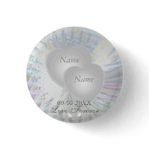 Just Married Wings Pearly Hearts Button-Cust.