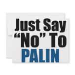 Just Say No To Palin invitations