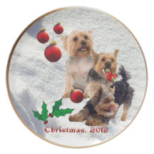 Just Silky Terrier Puppies Dated Christmas Plate