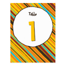 Just Stripes Table Number Card Postcard
