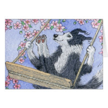 Just swingin' in the blossom card