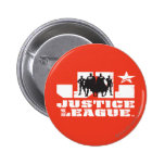 Justice League Logo and Character Silhouettes Pinback Button