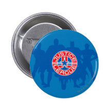Justice League Logo and Solid Character Background Pinback Buttons