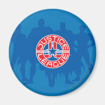 Justice League Logo and Solid Character Background Refrigerator Magnet