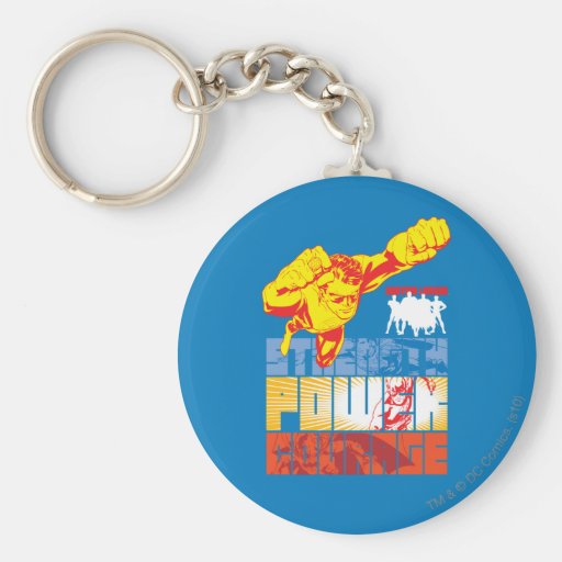 Justice League Strength. Power. Courage. Character Key Chain