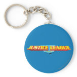 Justice League Thin Name and Shield Logo Key Chain