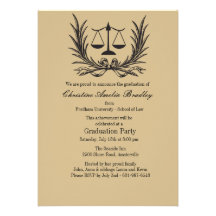 Justice Wreath Law School Graduation Invitation